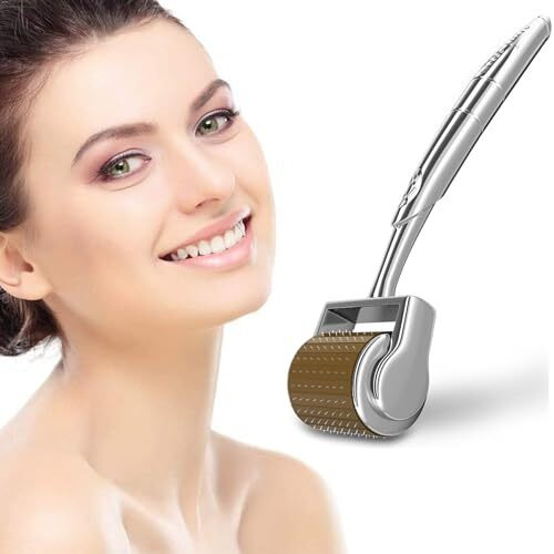 Kliffoo Derma Roller 1Mm For Skin, Hair & Beard  At Home Microneedling Device For Women And Men 192 Titanium Microneedles Derma Roller With Case For Face & Scalp, Safe & Easy To Use