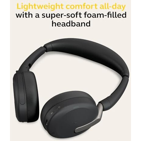 Jabra Evolve2 65 Flex, Link380A Uc Stereo, Over Ear Wireless Headphones,Black