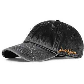 Jack & Jones Black Vintage Washed Denim Cap