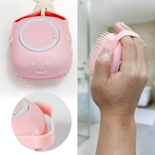 Kerok Body Scrubber With Soap Dispenser Brush, Silicone Exfoliating Brushes, Soft Body Exfoliator, Bath Loofah For Babies, Kids, Women, Men And Pets (Multicolor) - Pack Of 1 (Small Bath Brush)