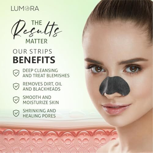 Lumora Nose Strips - Blackheads Removal Strips And White Heads Removal Strips For Women & Men | Cleansing Charcoal & Witch Hazel Effectively Remove Blackheads & Whiteheads (Pack Of 10)