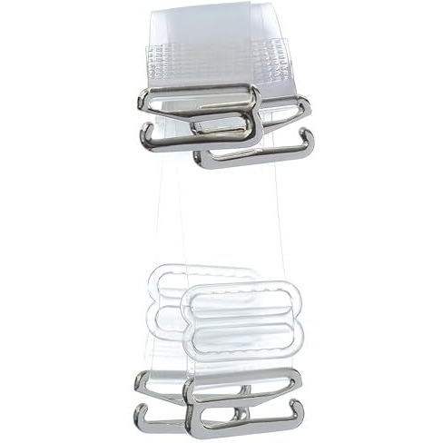 Curated Cart 12 Mm Silicone Transparent Bra Strap For Women Invisible, Transparent, Non-Slip Adjustable Bra Strap Soft Shoulder Strap