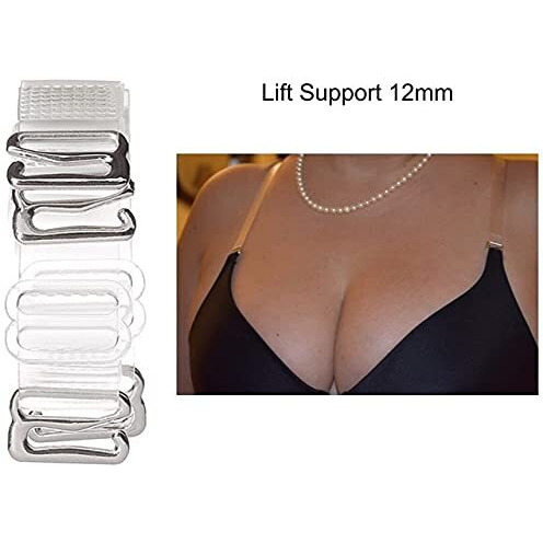 Curated Cart 12 Mm Silicone Transparent Bra Strap For Women Invisible, Transparent, Non-Slip Adjustable Bra Strap Soft Shoulder Strap