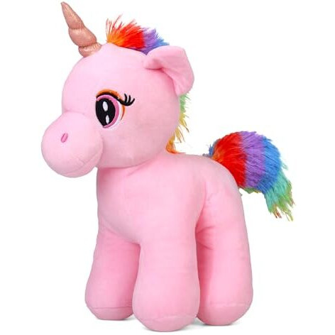 Mirada Enchanting Light Pink Unicorn Soft Toy | Great Gift For Girls/Kids | Floppy And Glittery With Sparkling Horn | Soft Stuffed Plush Animal |- 29Cm