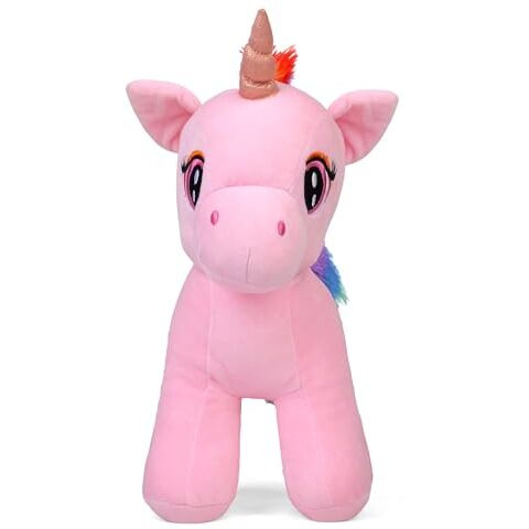 Mirada Enchanting Light Pink Unicorn Soft Toy | Great Gift For Girls/Kids | Floppy And Glittery With Sparkling Horn | Soft Stuffed Plush Animal |- 29Cm