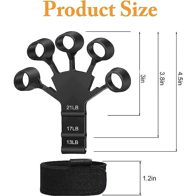 Baerfit Finger Gripper Exerciser Wrist Band Forearm Exerciser Hand Grip Finger Stretch Finger Grip Strengthener Hand Gripper Finger Gripster Grip Strength Trainer For Hand Therapy, Rock Climbing