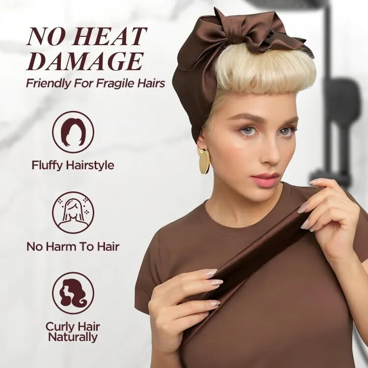 Denmile 3Pcs Heatless Curler For Women Hair Curler Without Heat Heatless Curler Satin Curling Rod With Hook No Heat Rollers For All Hair Types Heatless Curls Hair Roller Heatless Curls Headband