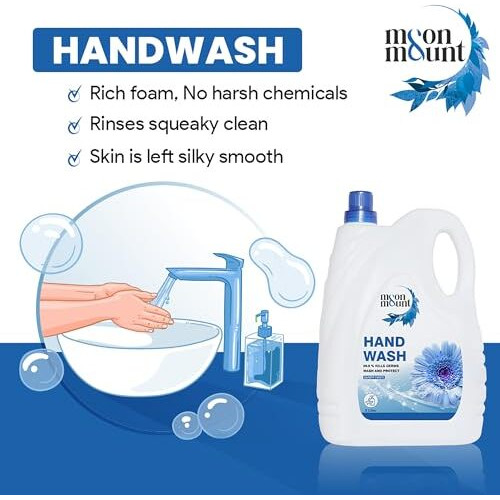 Moon & Mount Hand Wash Protection From Germs, Hand Wash Liquids 5 Liter Liquid Handwash For Everyday Use (Fresh)
