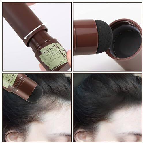 Blase Black Hair Shadow Root Touch Up Powder, Waterproof Shading Sponge Pen Filler For Cover Gray Hair, Hairline Stick (Black, 4 Gm)