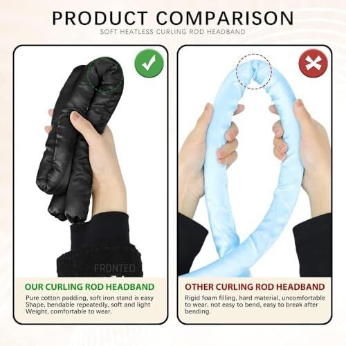 Snozio Heatless Hair Curler, Woman No Heat Curlers For Long Hair, Satin Heatless Curling Rod Headband With Accessory, Silk Soft Foam Hair Rollers Set,Curlers Rollers For Women Hair Curlers To Sleep In For Made-Black
