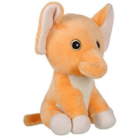 Mirada Plush Suffed Light Brown Cute Glitter Eye Elephant Soft Toy - 25 Cm