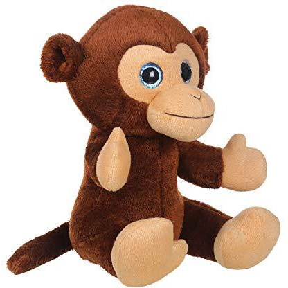 Mirada Dark Brown Cute Plush Stuffed Glitter Eye Velcro Monkey Soft Toy - 25 Cm