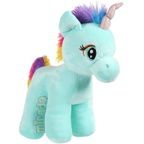 Mirada Enchanting Rainbow Cyan Unicorn Soft Toy For Girls/Kids | Floppy And Glittery With Sparkling Horn | Soft Stuffed Plush Animal | - 29Cm