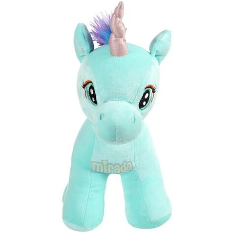 Mirada Enchanting Rainbow Cyan Unicorn Soft Toy For Girls/Kids | Floppy And Glittery With Sparkling Horn | Soft Stuffed Plush Animal | - 29Cm