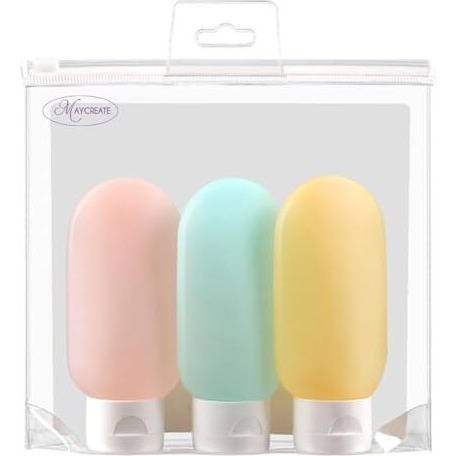 Maycreate 3Pcs Travel Bottles For Toiletries, 60Ml Travel Bottle, Plastic Empty Squeeze Bottle For Travelling, Leakproof Travel Kit Bottles Container For Shampoo Lotion Accessories, Multicolor