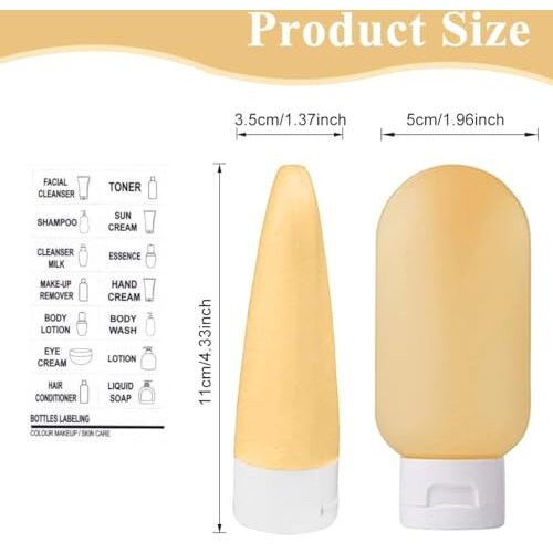 Maycreate Travel Bottles For Toiletries 3Pcs Set, 60Ml Toiletry Bottle, Small Bottles For Travel, Refillable Leakproof Squeeze Bottle Containers With Lids For Shampoo Lotion, Bpa-Free