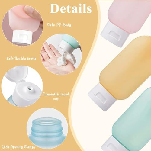 Maycreate Travel Bottles For Toiletries 3Pcs Set, 60Ml Toiletry Bottle, Small Bottles For Travel, Refillable Leakproof Squeeze Bottle Containers With Lids For Shampoo Lotion, Bpa-Free