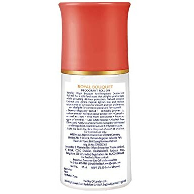Yardley London Royal Bouquet Anti-Perspirant Deodorant Roll-On| Body Deodorant Roll-On For Women| 48-Hour Active Sweat Protection| Alcohol-Free | 50Ml