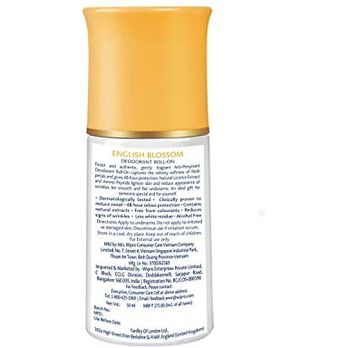 Yardley English Blossom Deodorant Roll- On For Women, 50 Milliliters