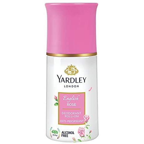 Yardley London English Rose Anti-Perspirant Deodorant Roll-On| Body Deodorant Roll-On For Women| 48-Hour Active Sweat Protection| Alcohol-Free | 50Ml