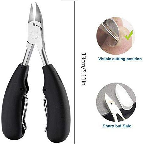 Leegoal Toe Nail Clipper For Ingrown Or Thick Toenails, Heavy Duty Toenail Trimmer Nail Clipper Pedicure Tool With Long Handle And Soft Grip For Seniors