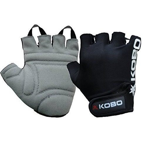 Kobo Wtg-05 Leather Gym /Exercise_And_Fitness Gloves, Medium (Black)