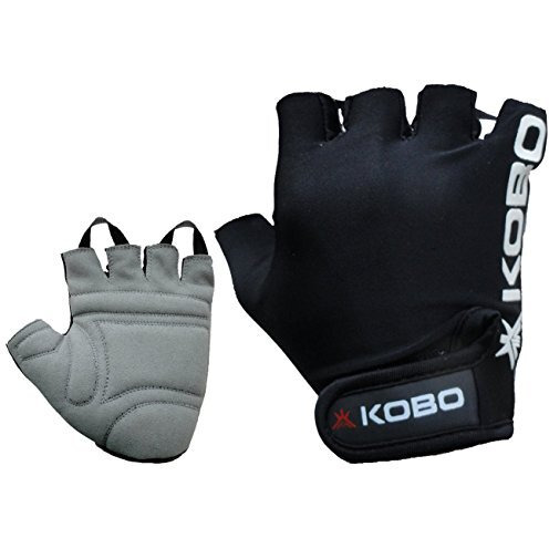 Kobo Wtg-05 Leather Gym /Exercise_And_Fitness Gloves, Medium (Black)