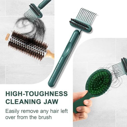 Galinpo Hair Brush Cleaning Tool Comb Cleaning Brush Hair Brush Cleaner Comb, 2-In-1 Hair Brush Cleaning Tool, Embedded Comb Hair Brush Remover Rake For Removing Hair Dust,Home And Salon Use