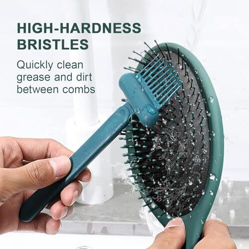 Galinpo Hair Brush Cleaning Tool Comb Cleaning Brush Hair Brush Cleaner Comb, 2-In-1 Hair Brush Cleaning Tool, Embedded Comb Hair Brush Remover Rake For Removing Hair Dust,Home And Salon Use