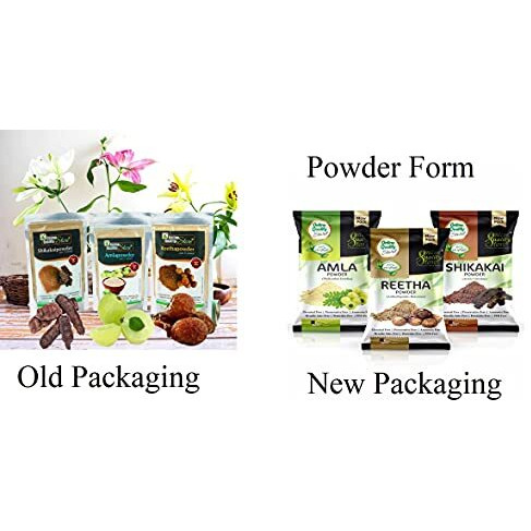 Online Quality Store Reetha Amla Shikakai Reetha Powder, 150G With Shikakai, 150G And Amla, 100G, Brown