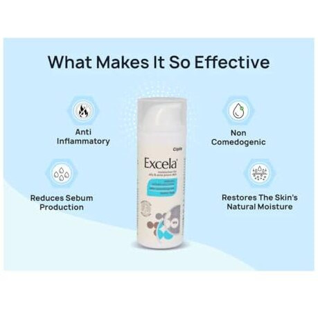 Cipla Excela Moisturiser | Oily & Acne Prone Skin | Reduces Sebum Secretion | 50G