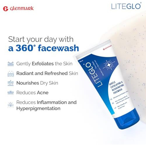 Lite Glo Face Wash For Combination Skin - Contains Vitamin C, Glycolic Acid And Mandelic Acid, Helps With Optimal Exfoliation, Prevents Dryness Of Skin, Gives Gentle Cleanse