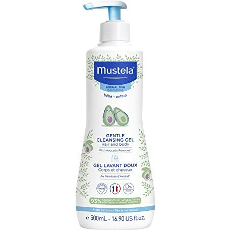 Mustela Gentle Cleansing Gel For Hair And Body - 500Ml (16.90Oz) - Gentle Care For Baby's Skin And Hair