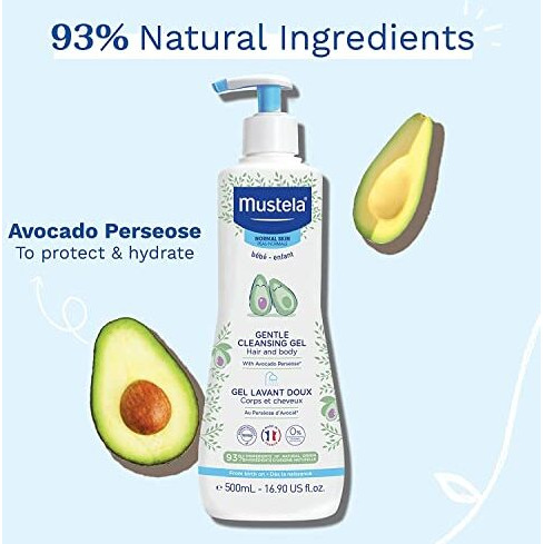 Mustela Gentle Cleansing Gel For Hair And Body - 500Ml (16.90Oz) - Gentle Care For Baby's Skin And Hair