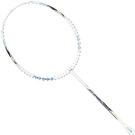 Li-Ning Axforce Blast Strung Badminton Racquet For Professional Players|Powerful Smashes|Flexible Shaft|75-79 Grams|Maximum String Tension - 31Lbs, White/Blue Sapphire