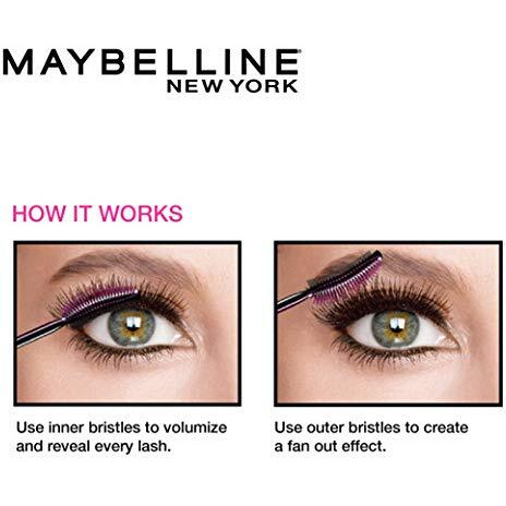 Maybelline New York Mascara, No-Clumping, Fanning Brush, Waterproof, Lash Sensational, Black, 9Ml