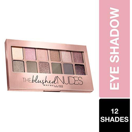 Maybelline New York Eyeshadow Palette, 12 Highly Blendable Shades, Matte And Sheen Colours, The Blushed Nudes, 9G