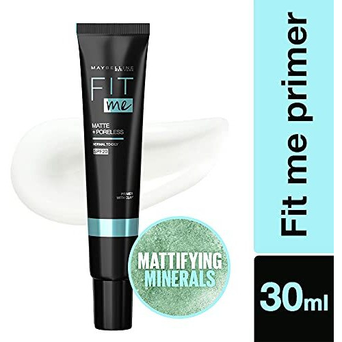Maybelline New York Primer, Oils Absorbing, Moisturises And Smooths Skin, Long-Lasting, Fit Me Matte + Poreless Finish, 8G