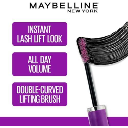 Maybelline New York Mascara, No Clumps, Transfer-Proof, Volumizing, Falsies Lash Lift, Black, 8.6 Ml