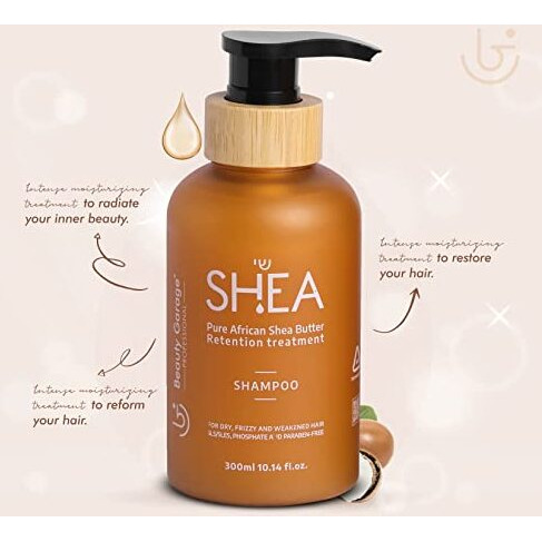 Beauty Garage Pure African Shea Butter Retention Treatment Shampoo 300Ml