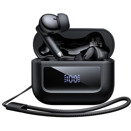 Mcdodo B04 Series In-Ear Digital Display Tws Headphones 5.3 Bluetooth Headset Wireless Earbuds Lossless Sound With Anti-Lost Lanyard Led Invisible Display Earphones With Wireless Charging Box