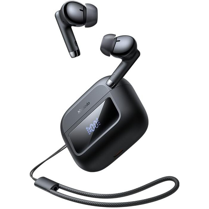 Mcdodo B04 Series In-Ear Digital Display Tws Headphones 5.3 Bluetooth Headset Wireless Earbuds Lossless Sound With Anti-Lost Lanyard Led Invisible Display Earphones With Wireless Charging Box