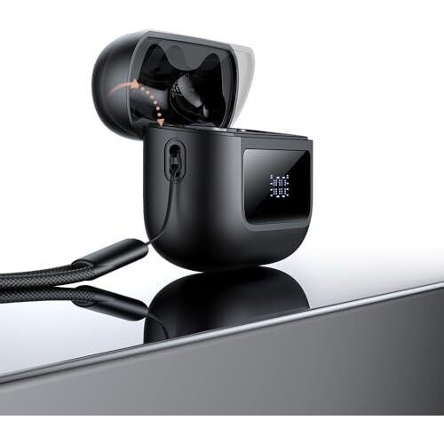 Mcdodo B04 Series In-Ear Digital Display Tws Headphones 5.3 Bluetooth Headset Wireless Earbuds Lossless Sound With Anti-Lost Lanyard Led Invisible Display Earphones With Wireless Charging Box