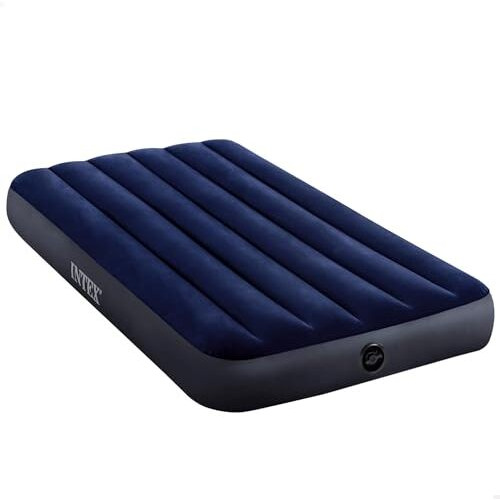 Intex Dura-Beam Standard Classic Downy Inflatable Mattress One Size, Polyester, Navy Blue, Single
