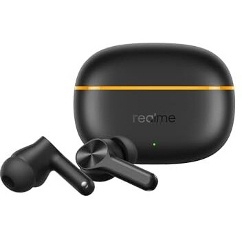 Realme Buds T200 Lite Bluetooth In Ear Earbuds,4 Mic, Ai Enc For Calls,48 Hours Total Playback With Fast Charging And Low Latency Gaming Tws,Google Fast Pair, With Mic (Volt Black)