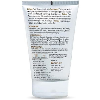 Glutone Face Wash| Glow & Radiance Face Wash| With Saxifrage, Papaya & Guava Extract| Enriched Hydrolyzed Almond Protein| Sugar-Based Formula| 100Ml