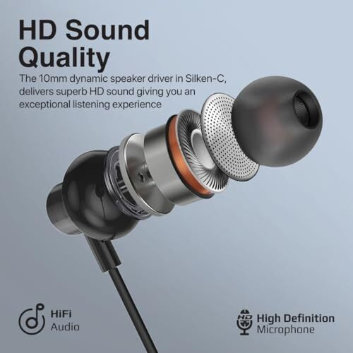 Promate Silken-C Usb-C Earbuds, Premium Comfort-Fit Type-C In-Ear Earphones With In-Built Microphone, Anti-Tangle Cable, Hands-Free Calling And Button Controls For Usb Type-C Enabled Devices.Black