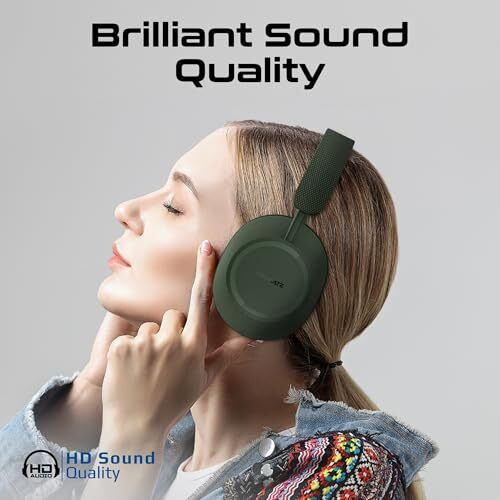 Promate Takt On-Ear Wireless, 12-Hour Playtime, Superior Voice Clarity, Wired And Wireless Modes, Cushioned Earpads, Adjustable Headband, Fabric And Leather Design, Green