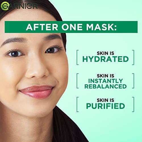 Garnier Skin Naturals, Serum Mask, Purifying & Pore Reducing, Hydra Bomb Green Tea Mask, 1 Pc, 28G