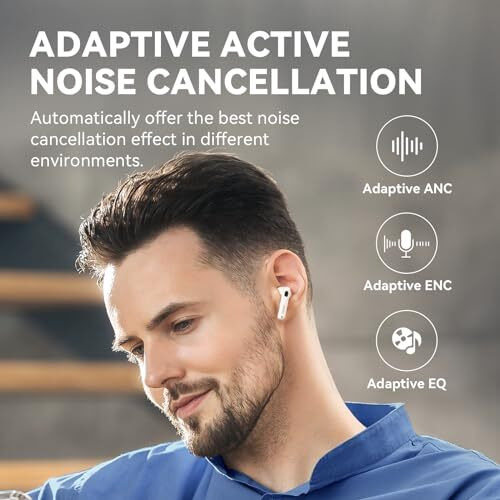 Edifier W320Tn Adaptive Active Noise Cancelling Earbuds, 6 Microphones Ai Call Noise Cancellation, In Ear Detection, Ip54, Bluetooth 5.3 - Ivory